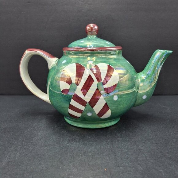 The Hudson's Bay Co. Christmas Street Hand Painted Teapot 8 cup Made in Thailand - Picture 3 of 16